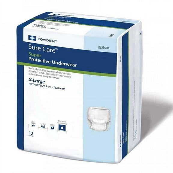 Sure Care Super Protective Underwear, Unisex, Heavy Absorbency, X-Large, 48 Count