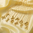 thumbnail image 3 of BKBP a Z Ins Style 18K Gold Stainless Steel Titanium 26 English Letters Bubble Letter Necklace Plated Balloon Initial Pendant With Bead Chain Dainty Jewelry Gift For Women, 3 of 8