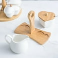 thumbnail image 4 of And Creamer Set With Lid & Spoon Ceramic Cream Jug And With Wood Handle Coffee Serving Set Hy, 4 of 5