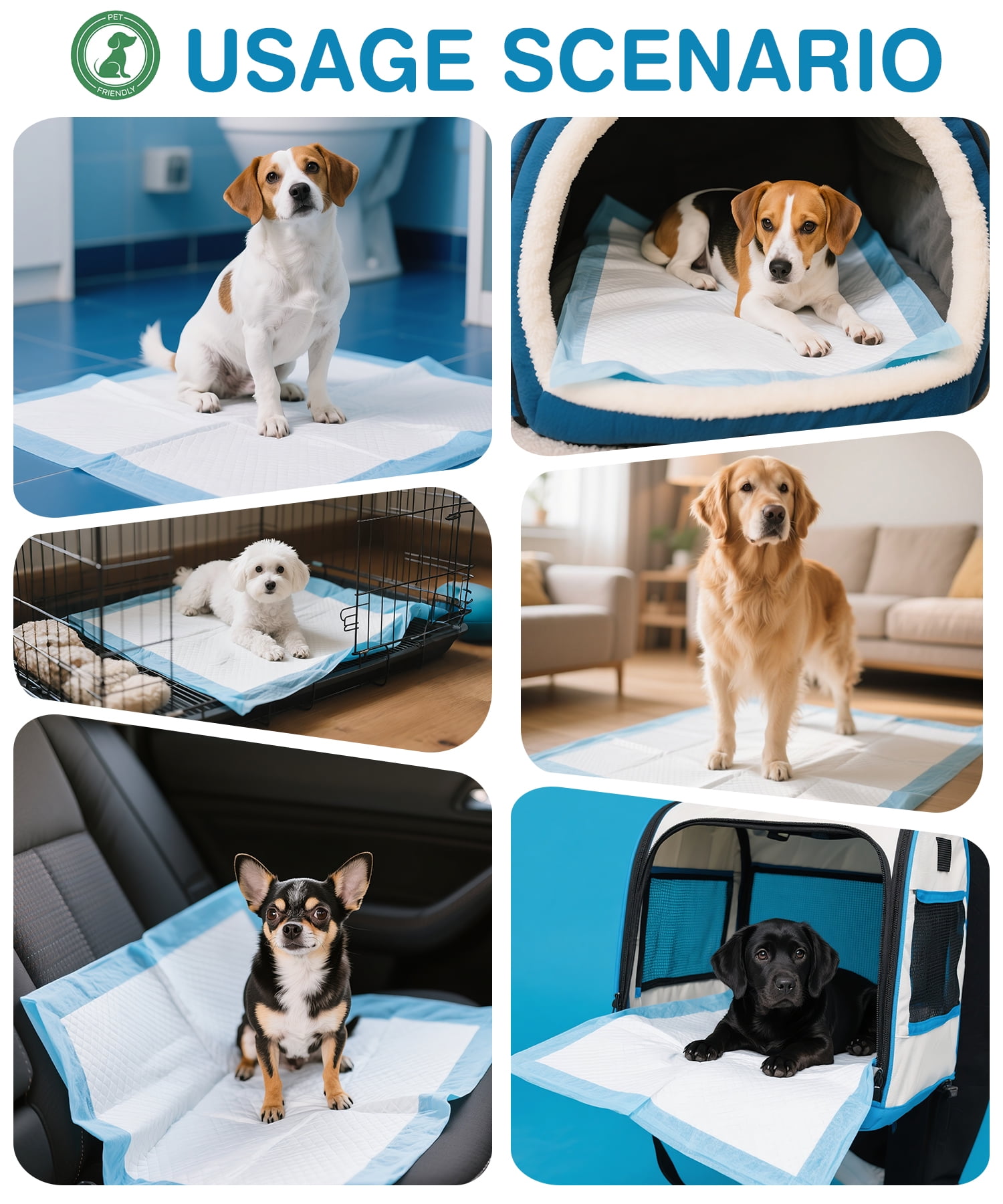 Nextation Dog  Puppy Pee Pads, 5-Layer Leak-Proof Super Absorbent, Quick-Dry Surface, Potty Training, Large 22"x22", 100 Count