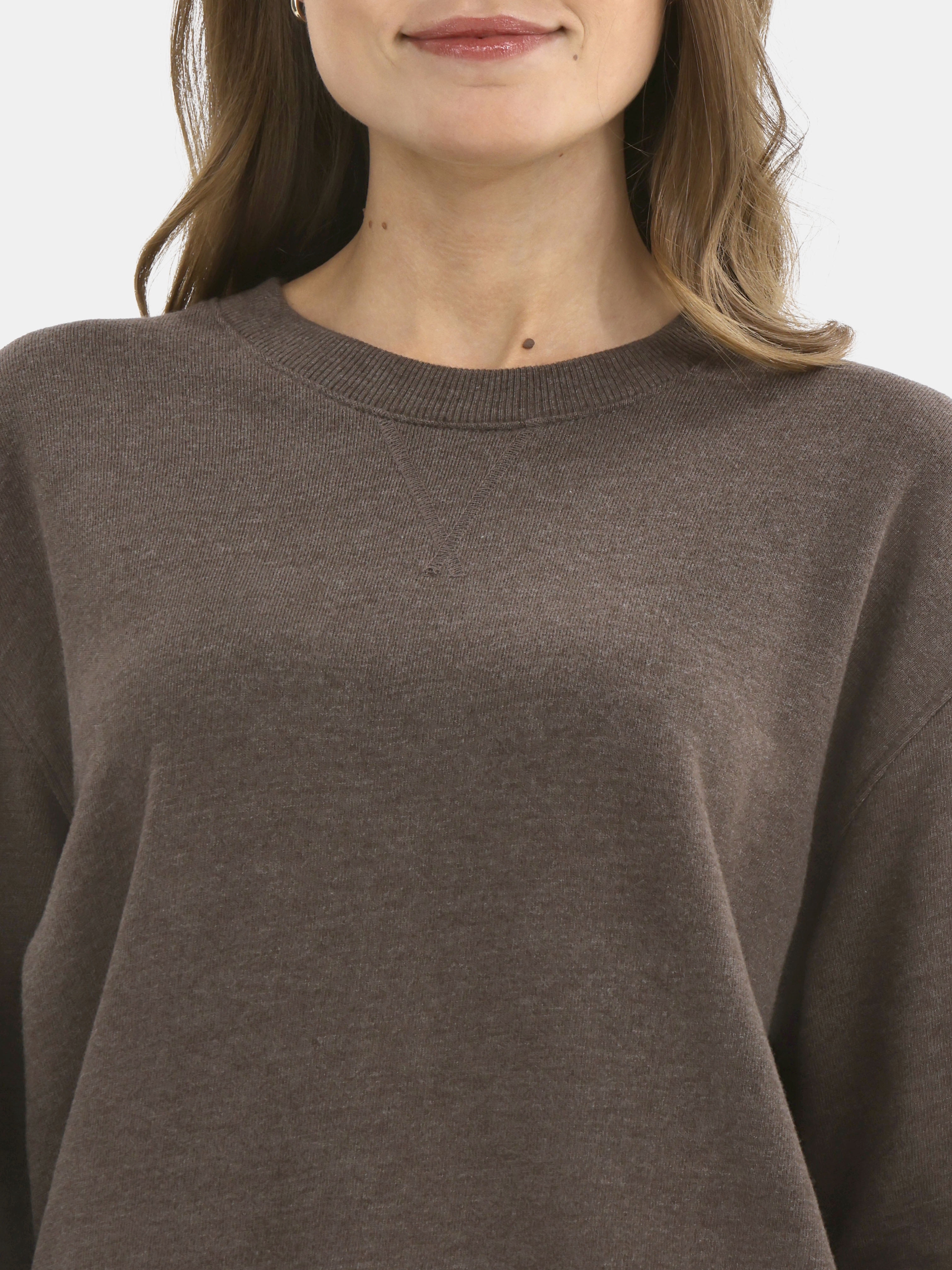 Time and Tru Women's and Women's Plus Crewneck Sweatshirt with Long Sleeves, Sizes XS-4X