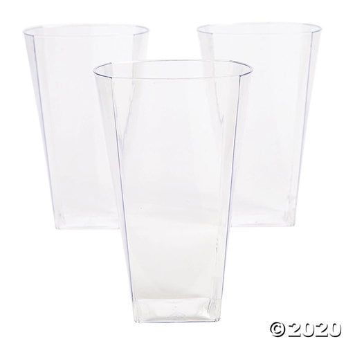 Large Clear Square Plastic Cups 14 Ct Walmart Com Walmart Com