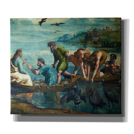 Epic Graffiti 'The Miraculous Draught of Fishes' by Raphael, Canvas Wall Art, 30"x26"