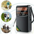 thumbnail image 5 of Wiher Portable AM FM SW Radio,Small Transistor Radio with 1000mAh Rechargeable Battery,Walkman Radio with 3W Large Speaker,Pocket Handheld Radio with 3.5mm Earphones Jack,Gift for Elder, Gold, 5 of 8