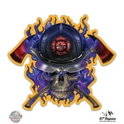 Firefighter Axes - 3" Vinyl Sticker - For Car Laptop I-Pad Phone Helmet Hard Hat - Waterproof Decal