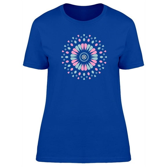 Pastel Pink Flower Mandala T-Shirt Women -Image by Shutterstock, Female XX-Large