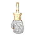 thumbnail image 2 of 9ct 2-Colour Gold Jewelco London CZ 3D Single Boxing Glove Pendant, Large, 2 of 6