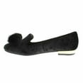 thumbnail image 4 of Moca Low Heel Slip-On Flats Women's Casual Faux Suede /w Genuine Mink Pom Pom Ball & Rhinestone Design Fury-01, Black 8 F US, 4 of 4