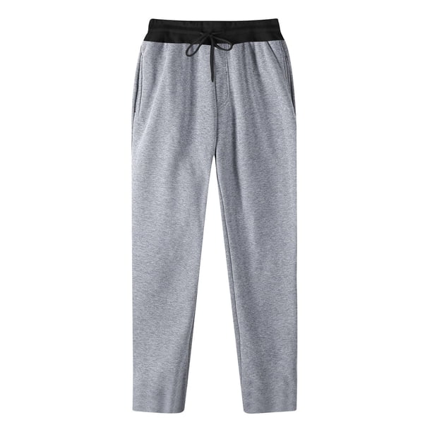Pantalones largos de moda para hombre con cordón, cintura elástica, color sólido, pantalones casuales largos de chándal, pantalones para hombre