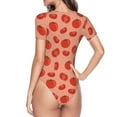 thumbnail image 4 of Naloa Tomato Women's Short-Sleeved Onesie, One-Piece Swimsuit for Parties, dates, clubs - Medium, 4 of 9