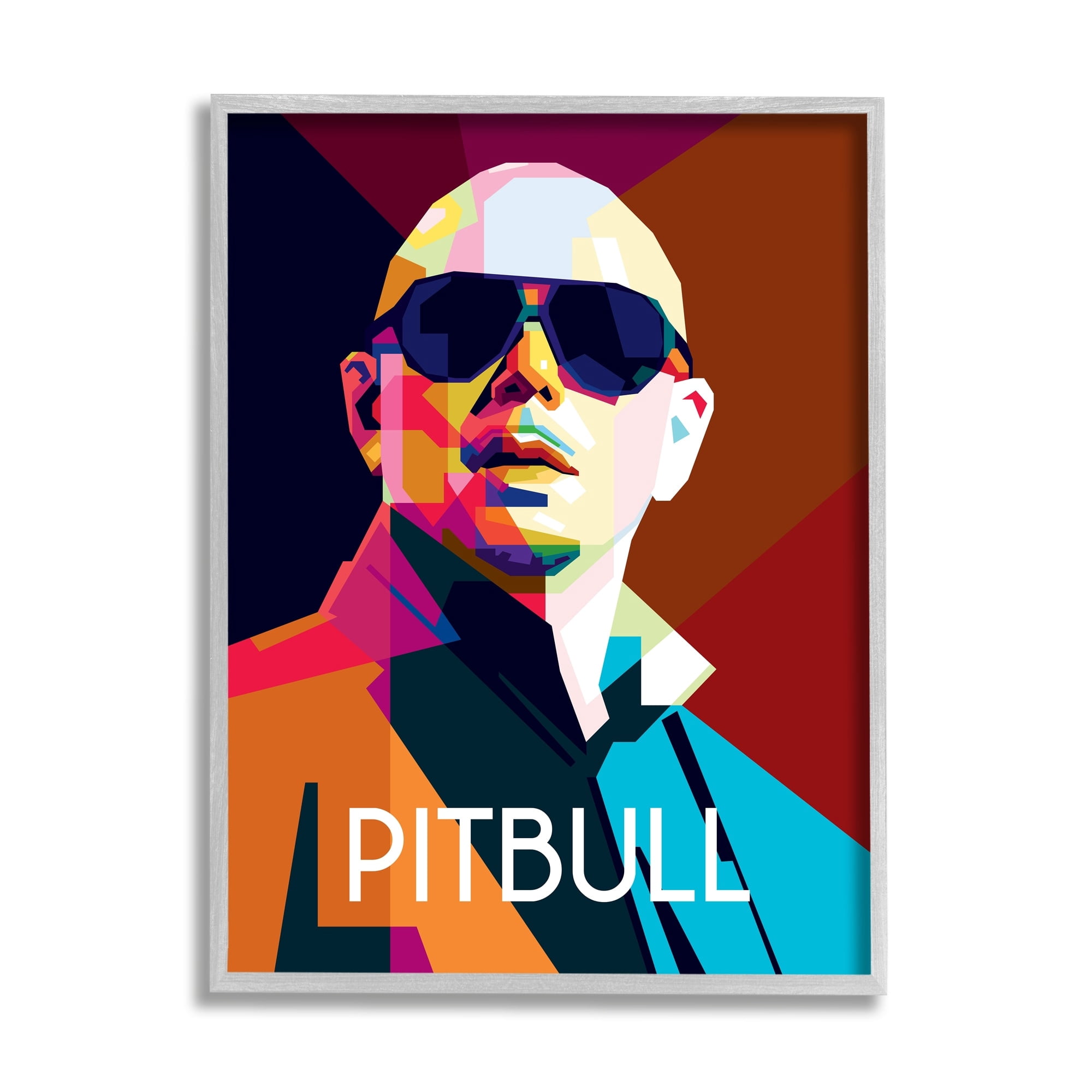 Stupell Industries Pitbull Modern Portrait Bold Shapes Abstract Geometric Shapes, 24 x 30, Design by Birch&Ink