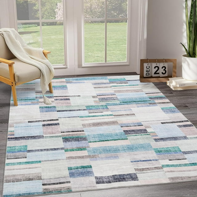 Runner Rug, Washable Runner Rug Non-Slip Area Rug, Stain Resistant Floor Carpet for Hallway Kitchen Doorway Bedside