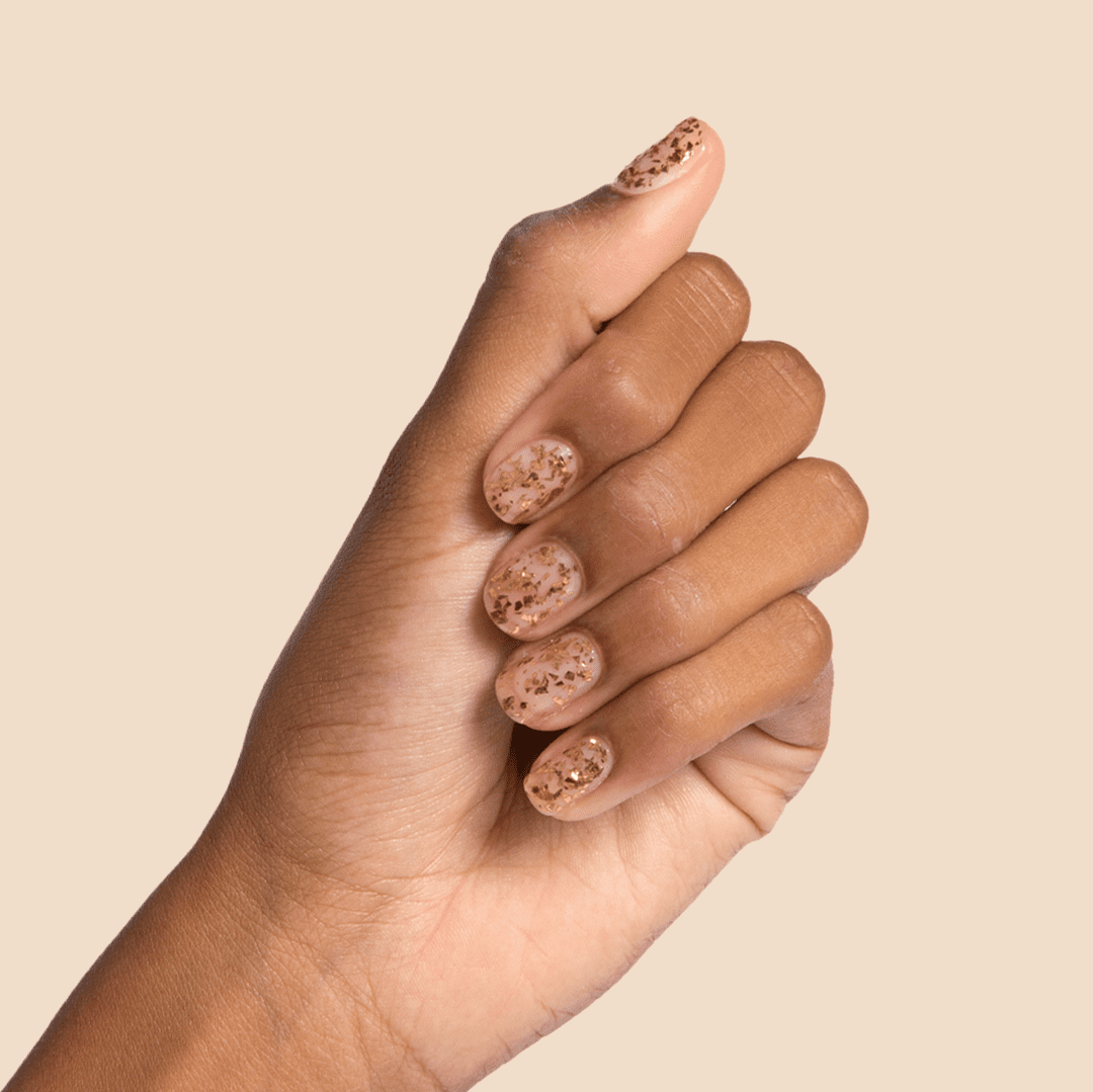 Olive & June Long Lasting Nail Polish, Is It Too Much?, Gold Flakes, 0.46 fl oz