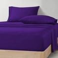 thumbnail image 2 of Texas King Size Egyptian Cotton Family King Sheet Set Premium 800 TC Softest Family King Bed Sheets Purple Solid 30 Inch Deep Pocket 4PC- 1 Flat Sheet, 1 Fitted Sheet & 2 Pillowcase, 2 of 7