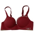 thumbnail image 3 of Sujetador sin costuras para mujer, ropa interior inalámbrica, letras, copa fina, sujetador Hacer subir para niñas, rojo vino, 36 / 80AB Noticed AP001148-19B, 3 of 7