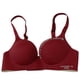 thumbnail image 3 of Sujetador sin costuras para mujer, ropa interior inalámbrica con letras, copa fina, sujetador Hacer subir para niñas, rojo vino, 34 / 75AB Advancent AP001148-18B, 3 of 7