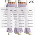 thumbnail image 2 of BXJX Girls Leggings 2 Pieces, Stretchy Elastic Waist Sports Slim Base Layer Flare Pants Purple Size 4-5 T, 2 of 7