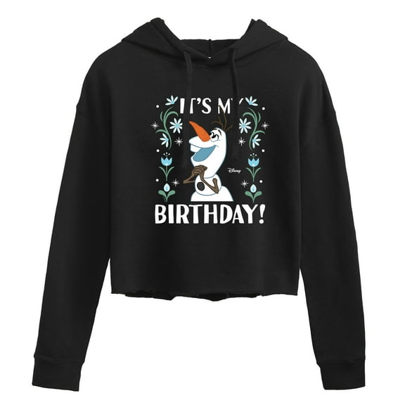 Disney Frozen - Olaf It's My Birthday - Juniors Cropped Pullover Hoodie