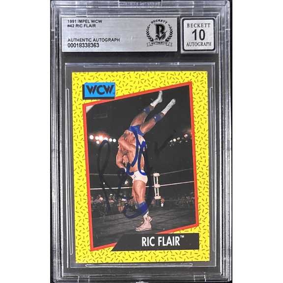 Ric Flair Signed 1991 Impel WCW Card #42 Beckett Auto 10 18338363
