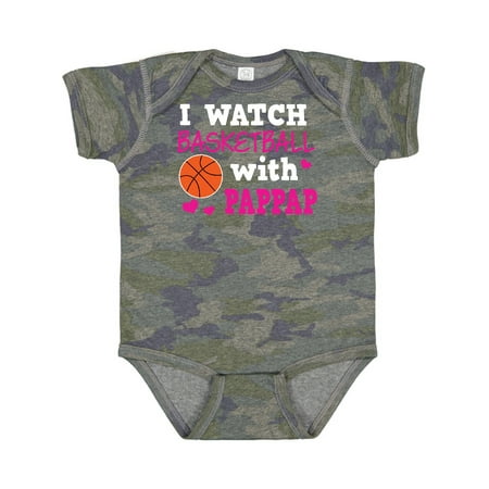 

Inktastic I Watch Basketball with Pappap Gift Baby Girl Bodysuit