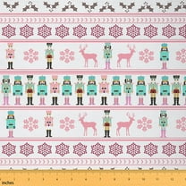 Castle Fairy Christmas Nutcracker Girl Fabric by the Yard 1 Yard,Animal Deer Home Decor Fabric by the Yard,Happy New Year Room Decor Fabric by the Yard,Luxury Bedroom Decor