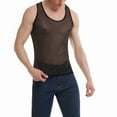 thumbnail image 6 of Gvdentm Black Tank Tops Men Men's Mesh Fishnet Muscle Top See Through Shirts Fitted Crew Neck Tee Clubwear Black L, 6 of 8