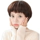 thumbnail image 5 of Peluca femenina de pelo corto y liso con forma de hongo, flequillo recto, cara redonda, lindo cabello corto, tocado de fibra química, 5 of 5