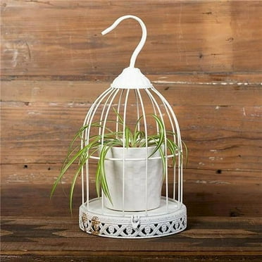 Forpost FP-DAF-081 White Metal Plant Holder Hanging Bird Cage