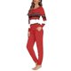 thumbnail image 2 of Conjunto de pijama con diseño navideño para mujer, ropa de dormir de manga larga, cómoda, informal, con estampado a pedido, 2 of 3