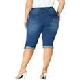 thumbnail image 3 of Agnes Orinda Women's Plus Size Rolled Hem Mid-Rise Knee Length Skinny Denim Jeans, 3 of 6