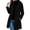 Black, variant on Women's Hooded Double Breasted Mid Length Wool Blend Coat, Solid Lapel Outerwear with Pockets ,Women's S-3XL