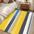 thumbnail image 5 of Abstract Gradient Area&nbsp;Rug 2.7x5ft Blue Grey Yellow Stripe Non-Slip&nbsp;Washable Square&nbsp;Rugs Soft Felt Indoor Floor Mat for Bedroom Kitchen Living Room Bathroom, 5 of 9