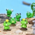 thumbnail image 5 of JZROCKER Cute Cartoon Tiny Frog Figures for Desk Car Decorations Art Sculpture, 5 of 12