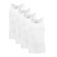 thumbnail image 1 of Camiseta Interior Hanes para Hombre, Cuello Redondo Algodón Blanco Value Pack 4 Piezas Talla G, 1 of 4