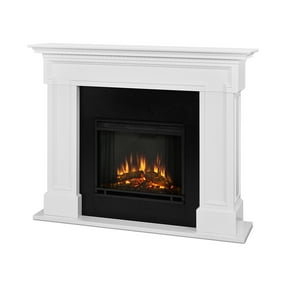 Crawford Slim Line Electric Fireplace In White By Real Flame