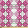 thumbnail image 2 of Ambesonne Pink and White Fabric by the Yard Upholstery, Traditional Argyle, 3 Yards, Pink Pale Pink and White, 2 of 5