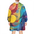 thumbnail image 2 of Colorful Abstract Pattern Wearable Oversized Blanket,Wearable Blanket Hoodie for Adults,Cozy Hooded Blankets with Super Pockets,Super Warm Fuzzy Pullover for Women & Men, 2 of 6