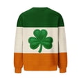 thumbnail image 2 of Craaazy St. Patrick's Day Waffle Sweatshirt for Women Green Graphic Casual Crewneck Long Sleeve Pullover Tops Gifts, 2 of 5