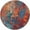 Blue And Orange, variant on 8' X 8' Atlantic Round Abstract Power Loom Non Skid Area Rug