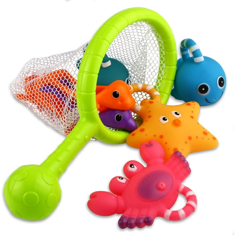 PENGXIANG 8 Pcs Bath Fishing Game Toys for Baby and Toddlers - Fun Bathtime  Squirting Floating Fishing Toys with Pole and Net for Kids Interactive  Fishing Game in Bathtub 