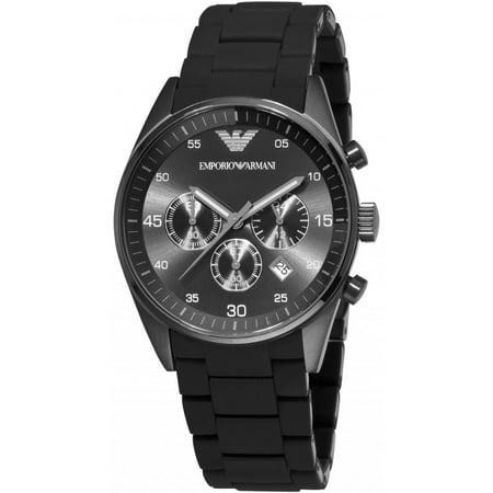 Emporio Armani Men's Fashion AR5889 Black Silicone Quartz Dress Watch