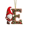 thumbnail image 2 of romoty Personalized Christmas Letter E Ornaments, Cute Gnome Kitten Initial Pendants, 2D Flat Acrylic Monogram Tree Car Mirror Decor, 2 of 6