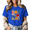 Blue-1, variant on Women's Colorful Hand Drawn Daisy Floral Graphic Short Sleeve T-shirt Loose Fit Casual Daily Tee