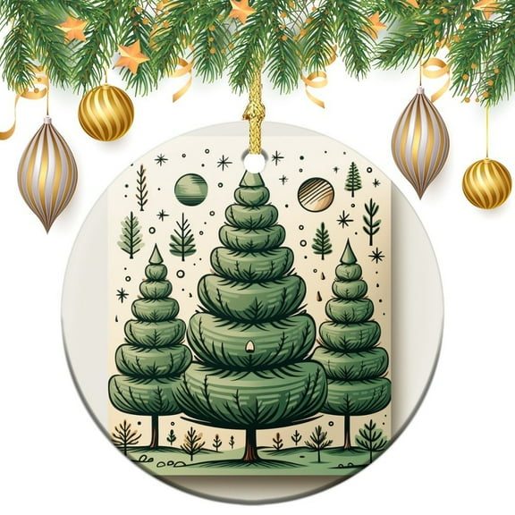 Ornament Merry Christmas Hello Winter 2024 Ornament Christmas Tree Sage Green Clean Simple Xmas Tree Decoration Gifts Keepsake for Family