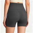 thumbnail image 4 of Dwellite No Front Seam High Waisted Workout Biker Shorts for Women Tummy Control Soft Yoga Pants Gym Gray L, 4 of 5