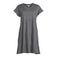 thumbnail image 5 of Time and Tru Women's Flutter Sleeve Knee Length Tiered Dress, 5 of 5