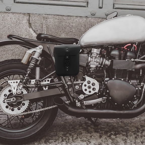 TABLZONE Vintage Black Motorcycle Side Bag with Large Storage Capacity for Riding and Travel Accessories