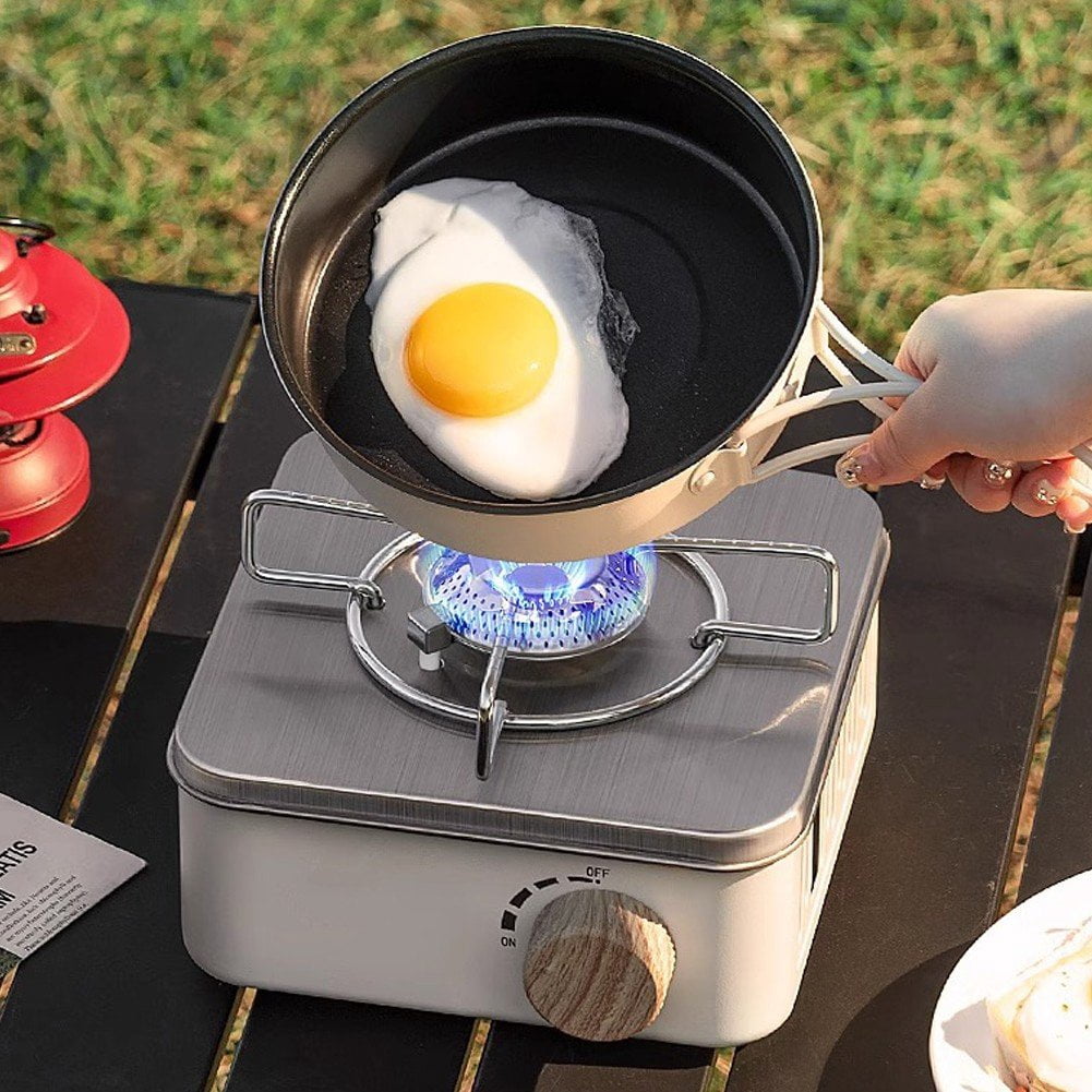 Vjnyvs Stainless Steel Portable Camping Stove Outdoor Camping Card Gas Stove Compact Portable Gas Stove Field Stove Hot Pot Stove