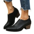 thumbnail image 6 of Mostsola Ankle Boots for Women Slip on Dress Chelsea Boots Closed Toe Stacked Heel Booties, 6 of 8