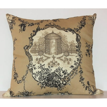 RLF HOME Garden Pleasure 40inch Square Charcoal Toile Decorative Best Toile Decorative Pillows RLF HOME Garden Pleasure 40inch Square Charcoal Toile Decorative Best Toile Decorative Pillows